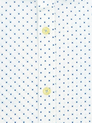 White & Blue Printed Formal Shirt