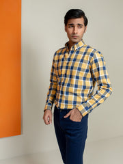 Yellow Flannel Checkered Shirt