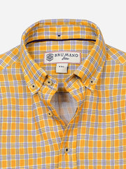 Yellow Gingham Checkered Casual Shirt
