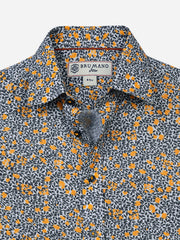 Yellow & Grey Floral Printed Casual Shirt
