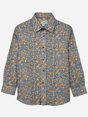 Yellow & Grey Floral Printed Casual Shirt