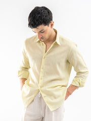 Yellow Airy Linen Blended Shirt