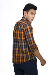 Yellow & Navy Blue Checkered Shirt
