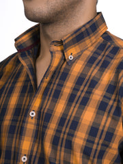 Yellow & Navy Blue Checkered Shirt