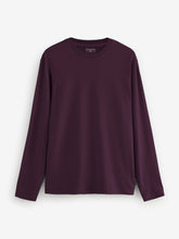 Burgundy Long Sleeve Crew Neck T-Shirt - Women