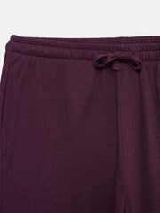 Burgundy Relax Fit Knitted Lounge Pajama - Women