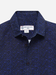 Dark Blue Printed Long Sleeve Shirt - Junior
