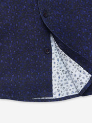 Dark Blue Printed Long Sleeve Shirt - Junior