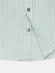 Light Green & White Checkered Half Sleeve Shirt - Junior