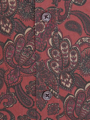 Maroon Large Paisley Printed Slim Fit Shirt