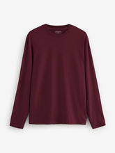 Maroon Long Sleeve Crew Neck T-Shirt - Women