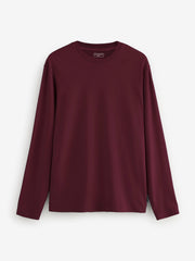Maroon Long Sleeve Crew Neck T-Shirt - Women
