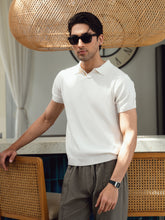 Vanilla V-Placket Flat Knit Polo
