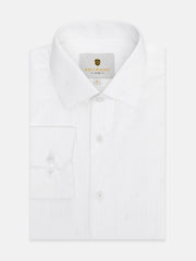 White Multi Self Striped Shirt - Luxe