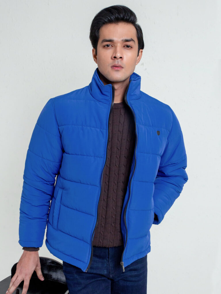 Royal Blue Quilted Puffer Jacket