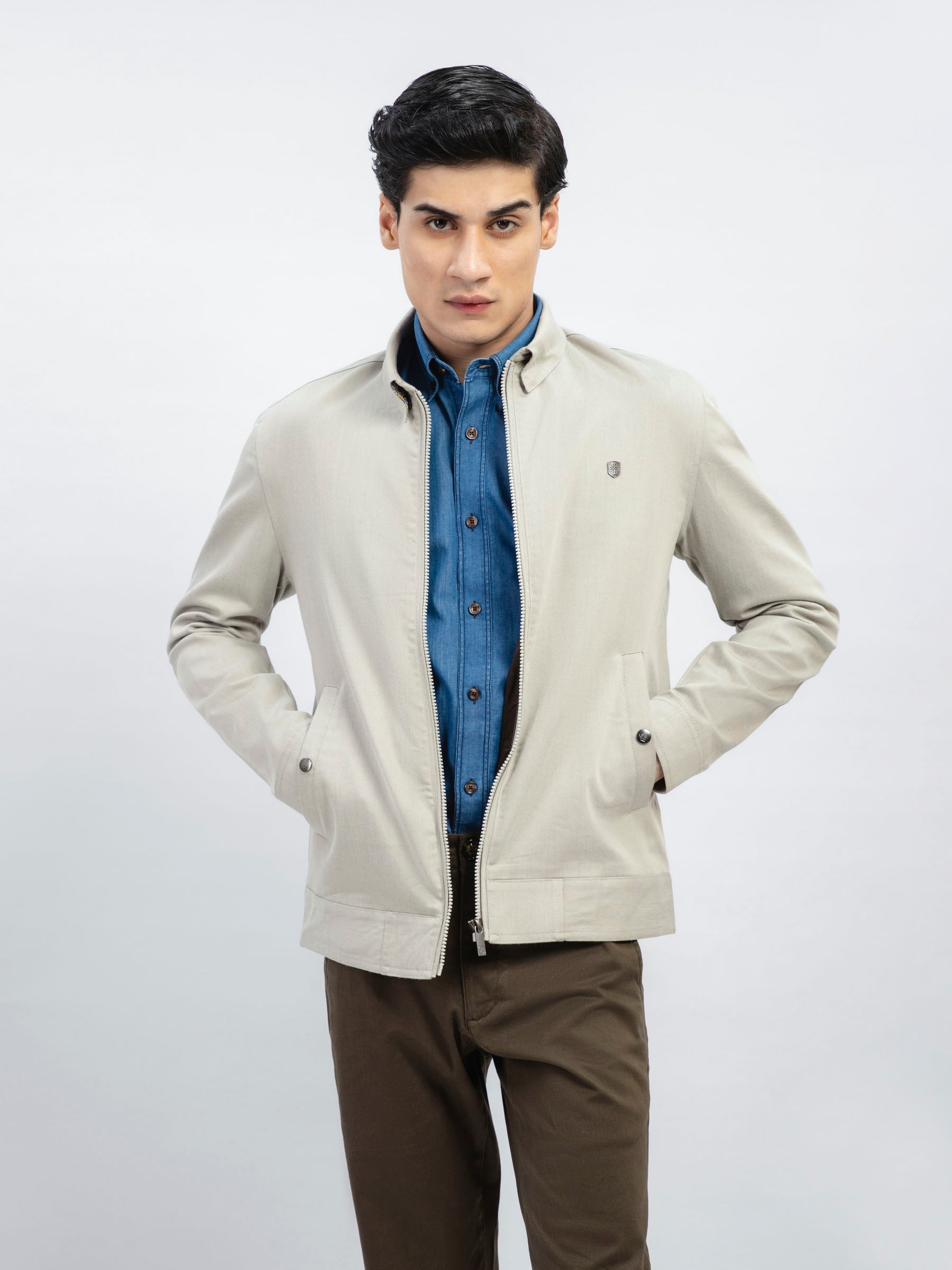Cream Structured Baracuta Jacket