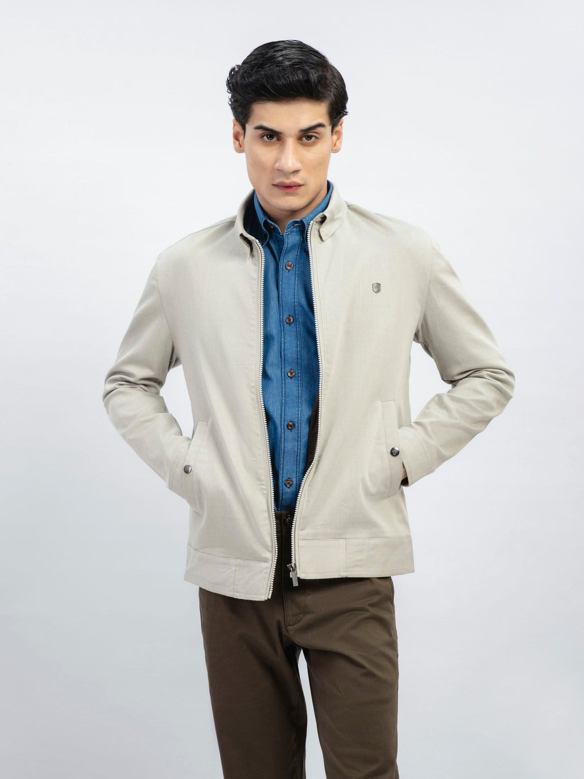 Cream Structured Baracuta Jacket