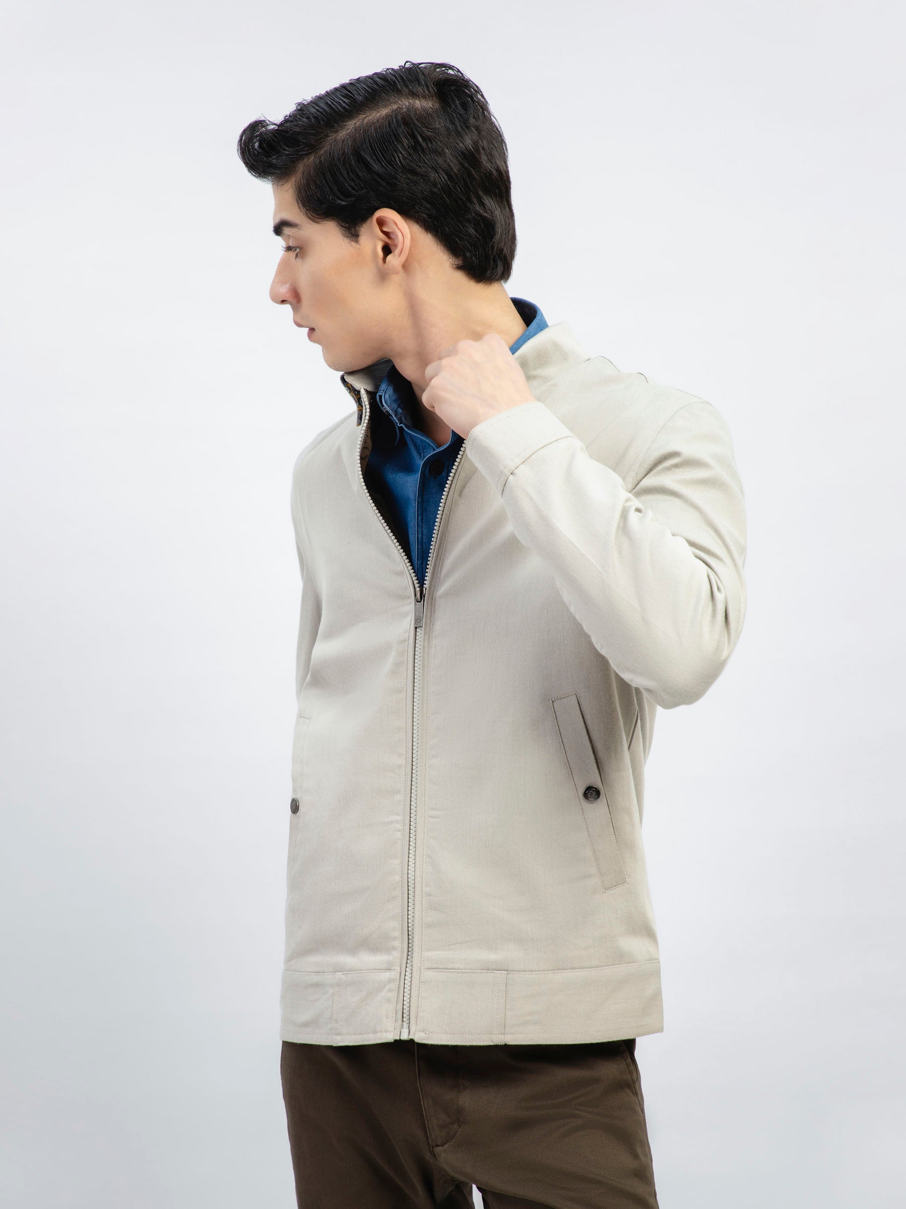 Cream Structured Baracuta Jacket