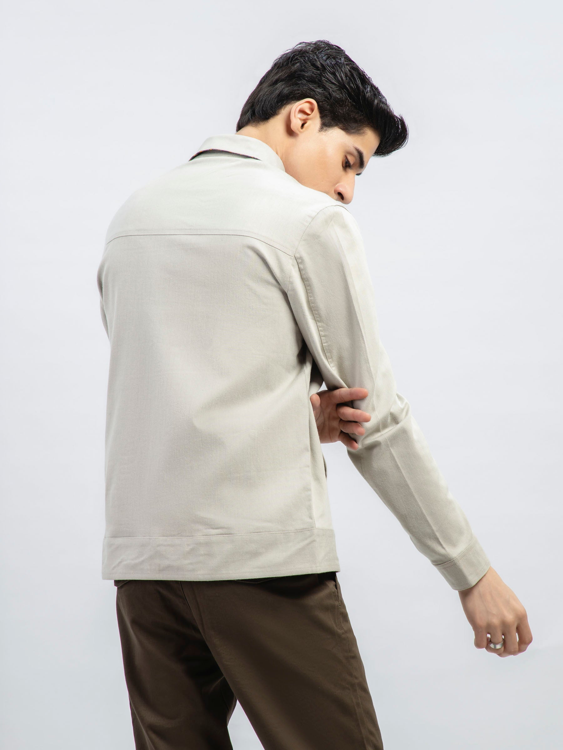 Cream Structured Baracuta Jacket