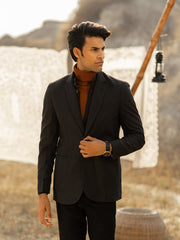 Grey Wool Structured Formal Blazer