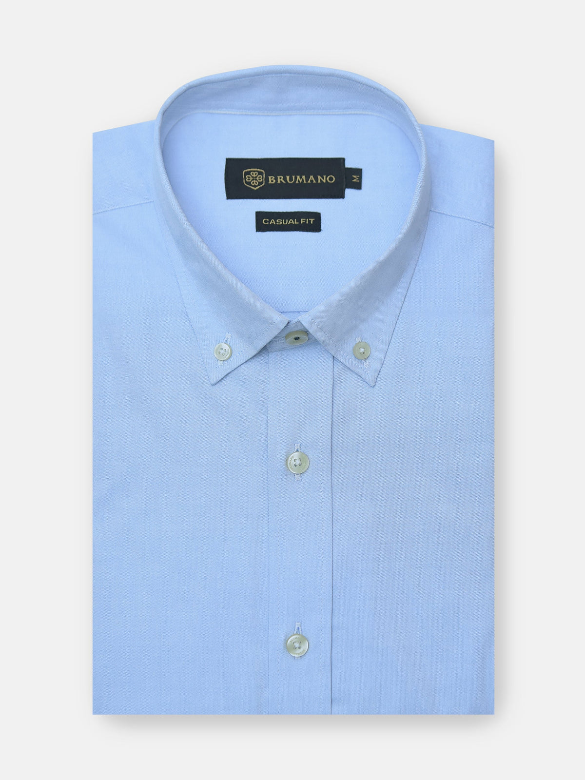 Classic Blue Oxford Shirt With Button Down Collar