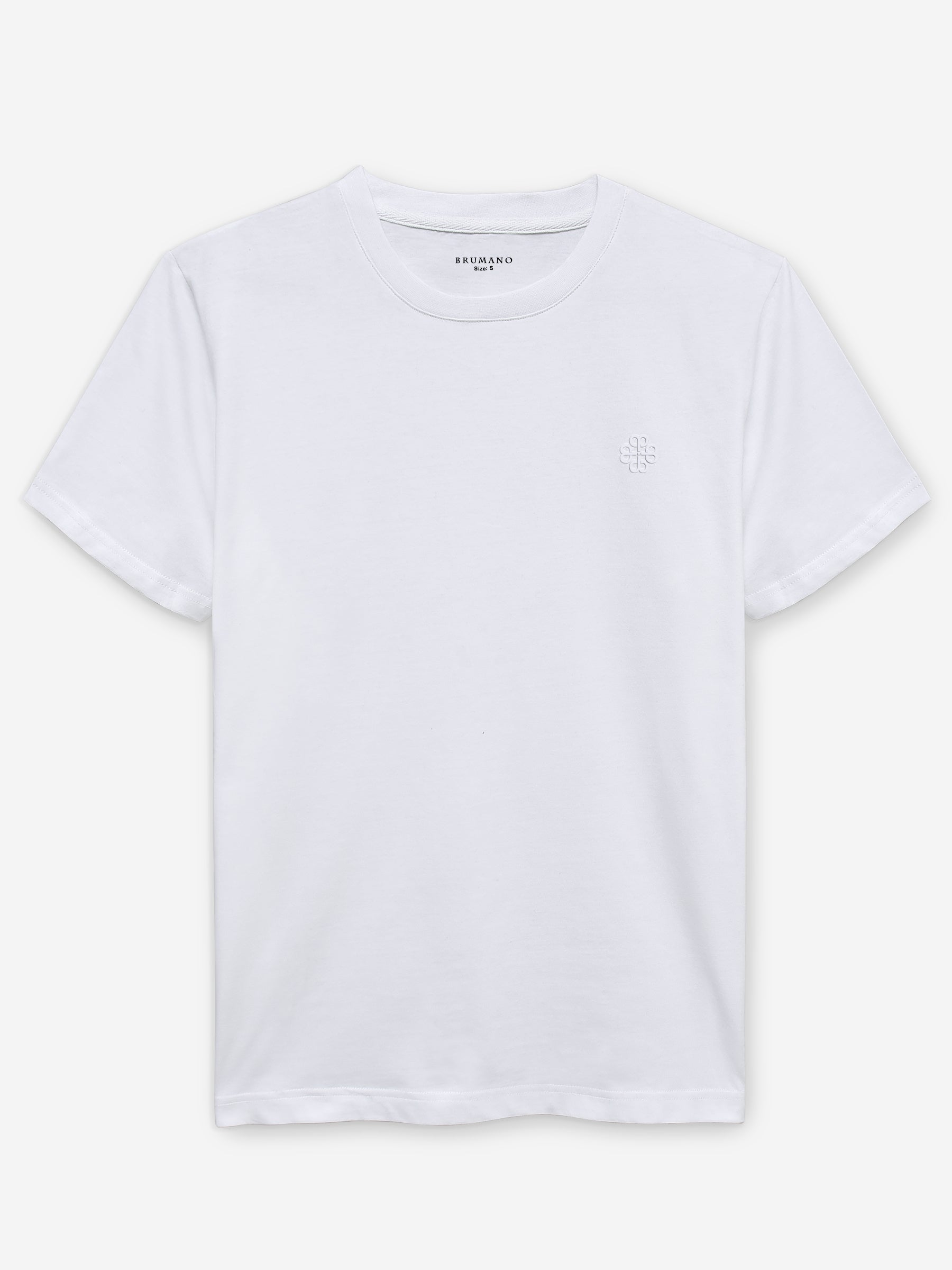 White 100% Combed Cotton Crew Neck T-Shirt