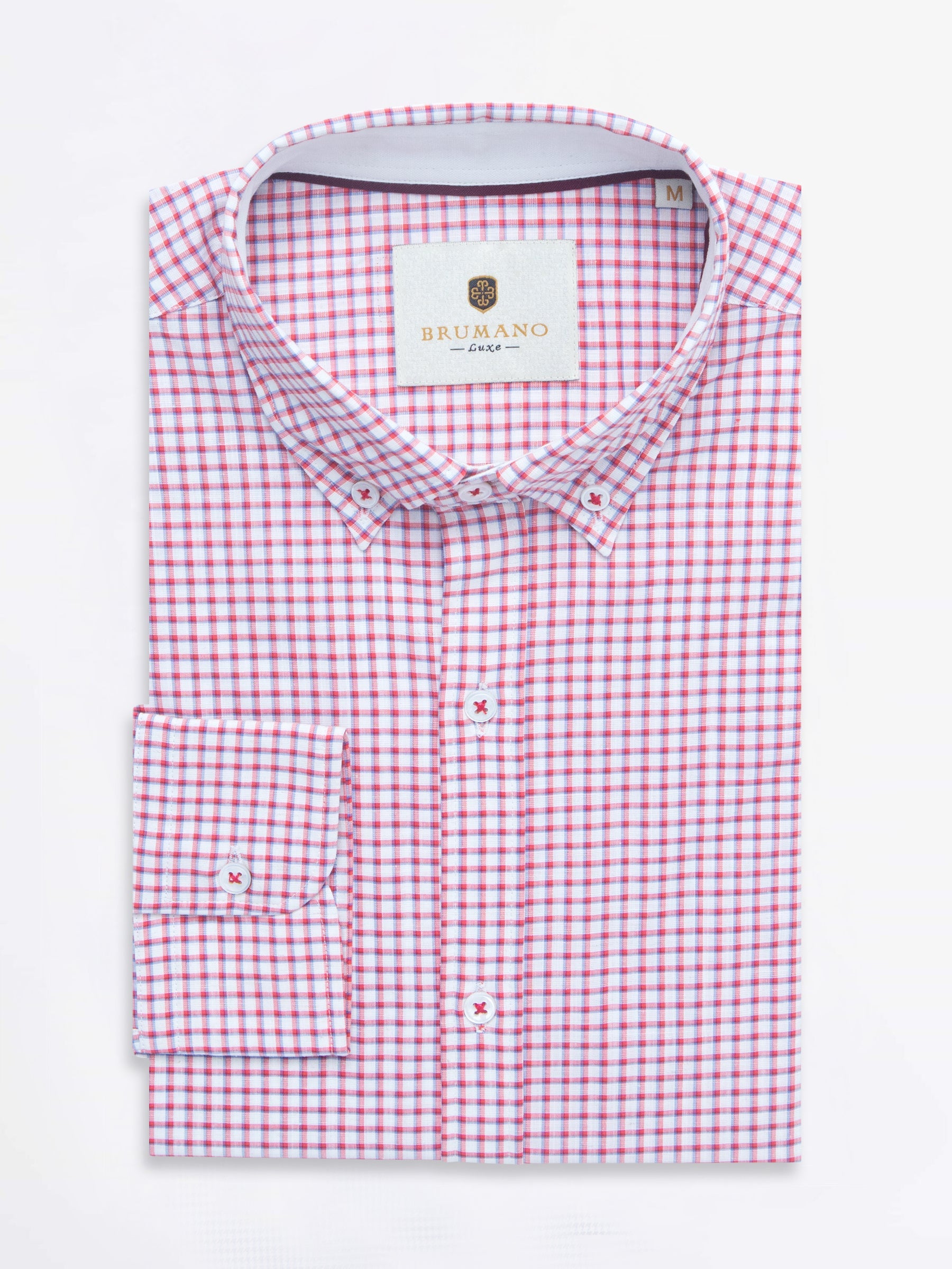 Red Linen Gingham Shirt