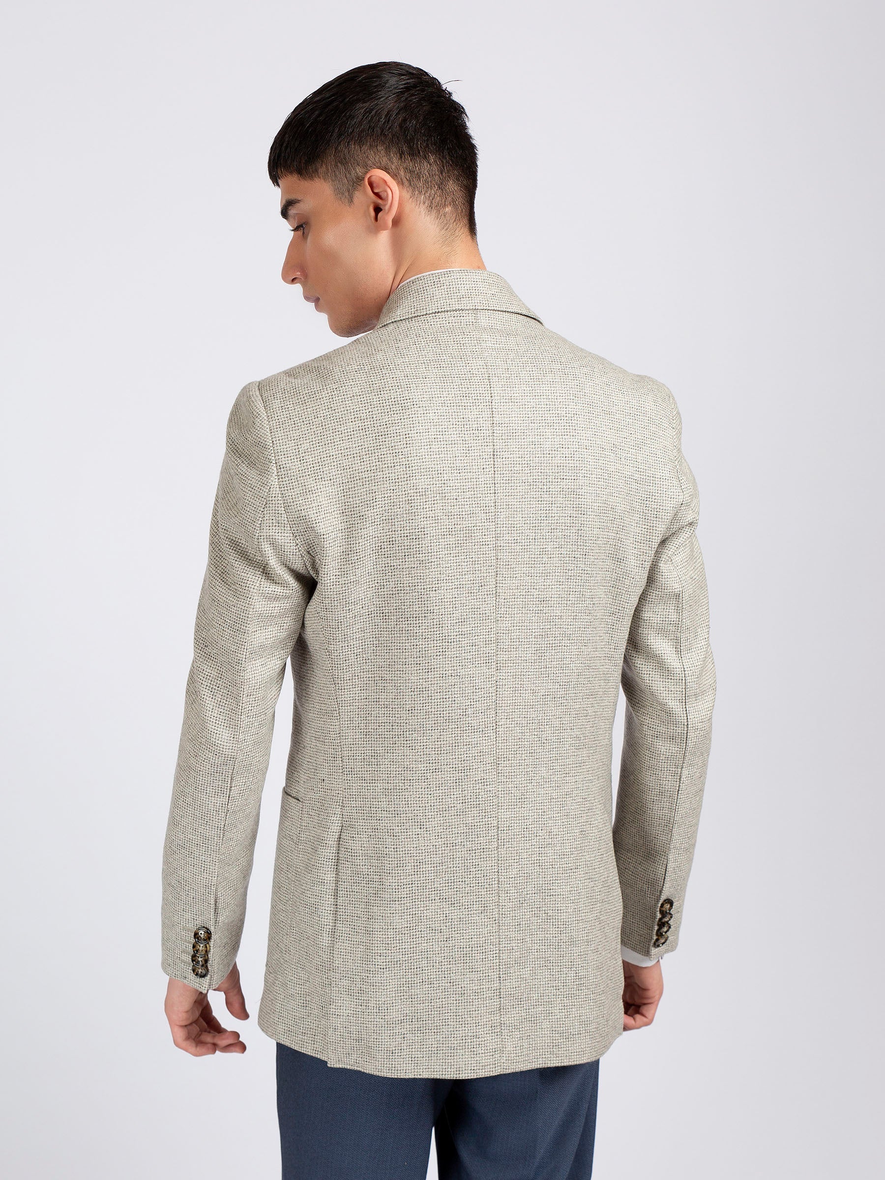 Light Grey Wool Cashmere Blazer - Sartoria