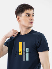 Navy Blue 'Funtastic' Printed Crew Neck T-Shirt