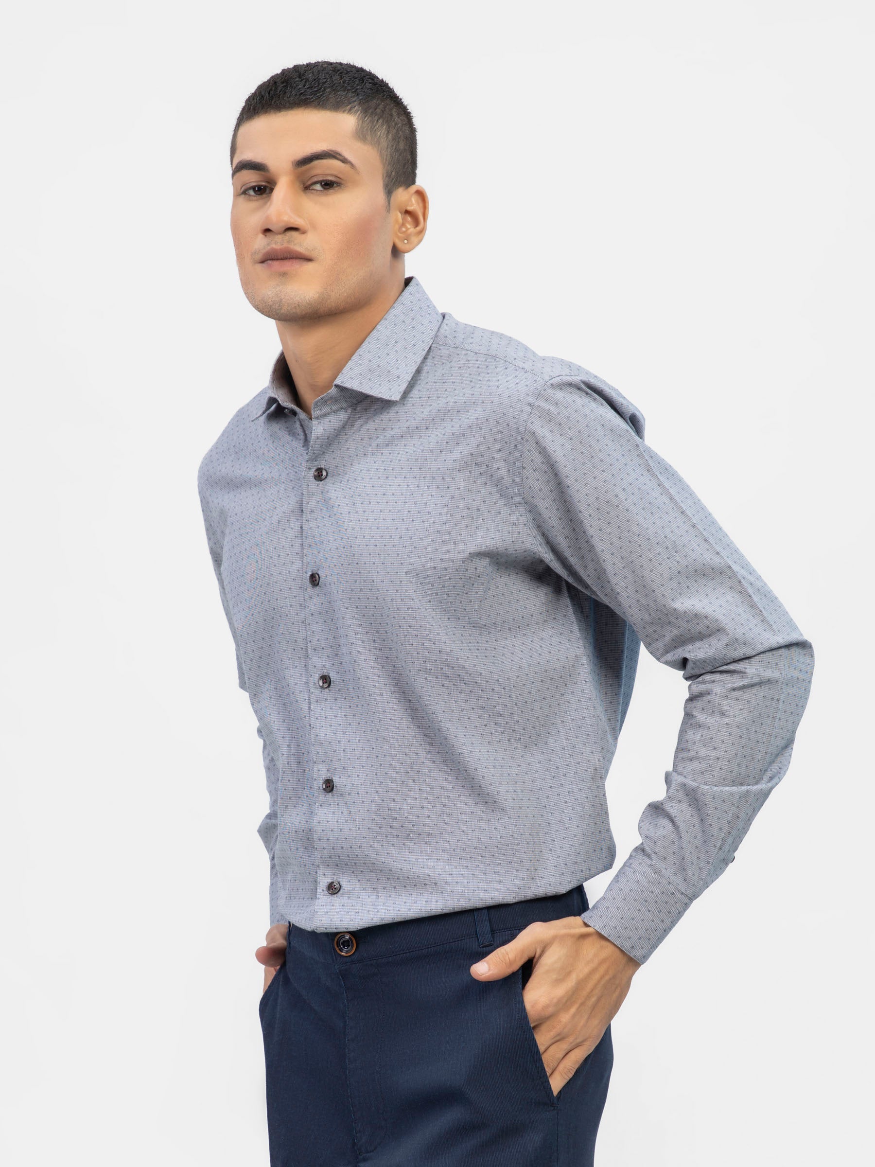 Grey Fil Coupe Formal Shirt