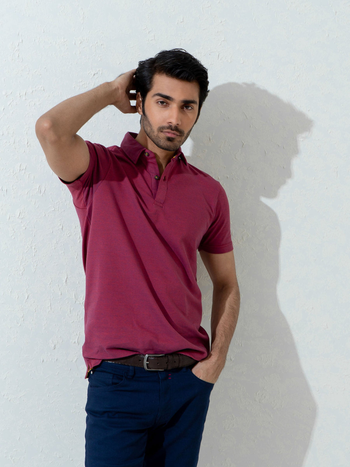 Magenta Pique Mercerized Polo Shirt
