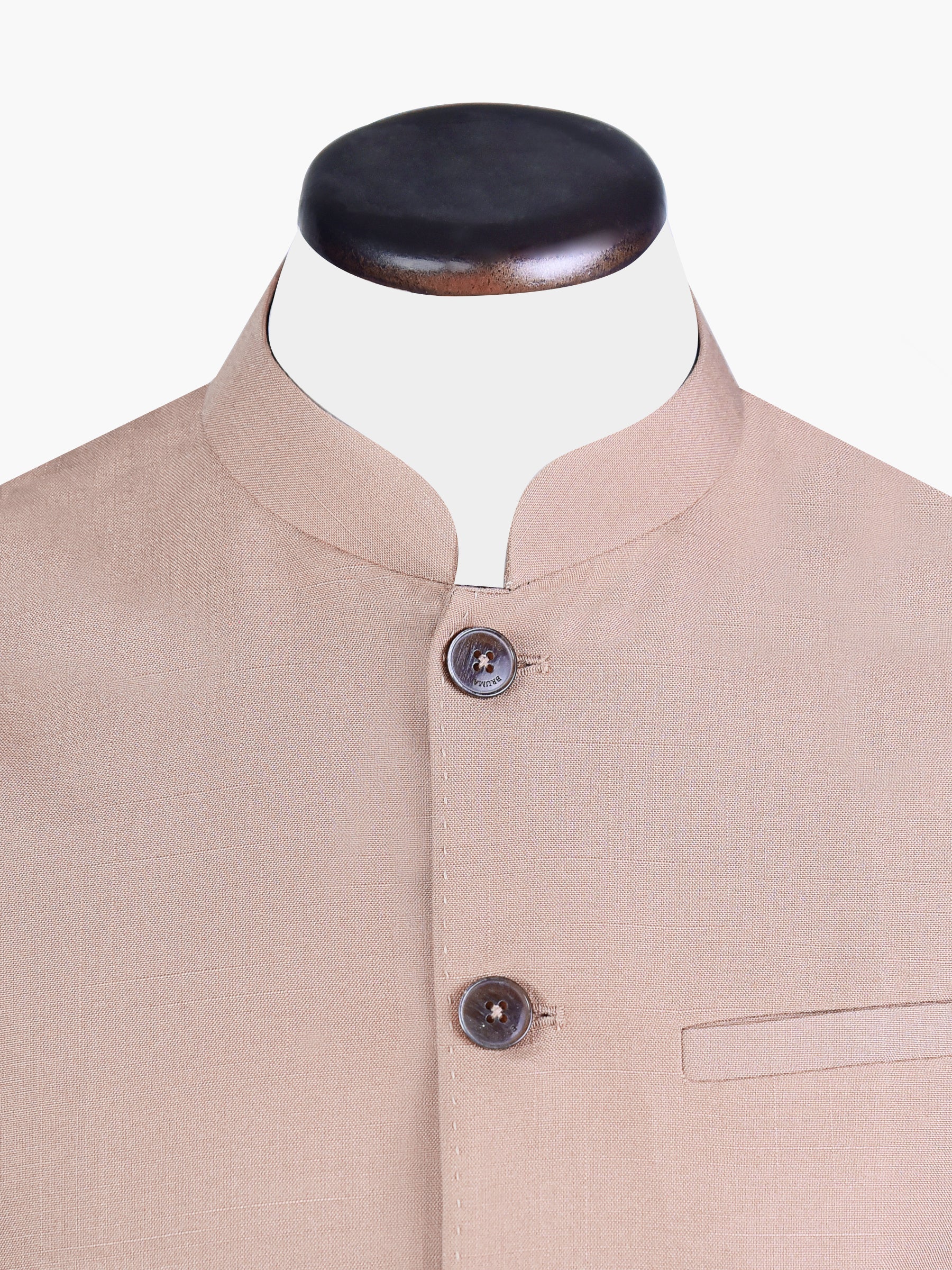 Fawn Brown Formal Textured Waistcoat