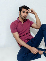 Magenta Pique Mercerized Polo Shirt