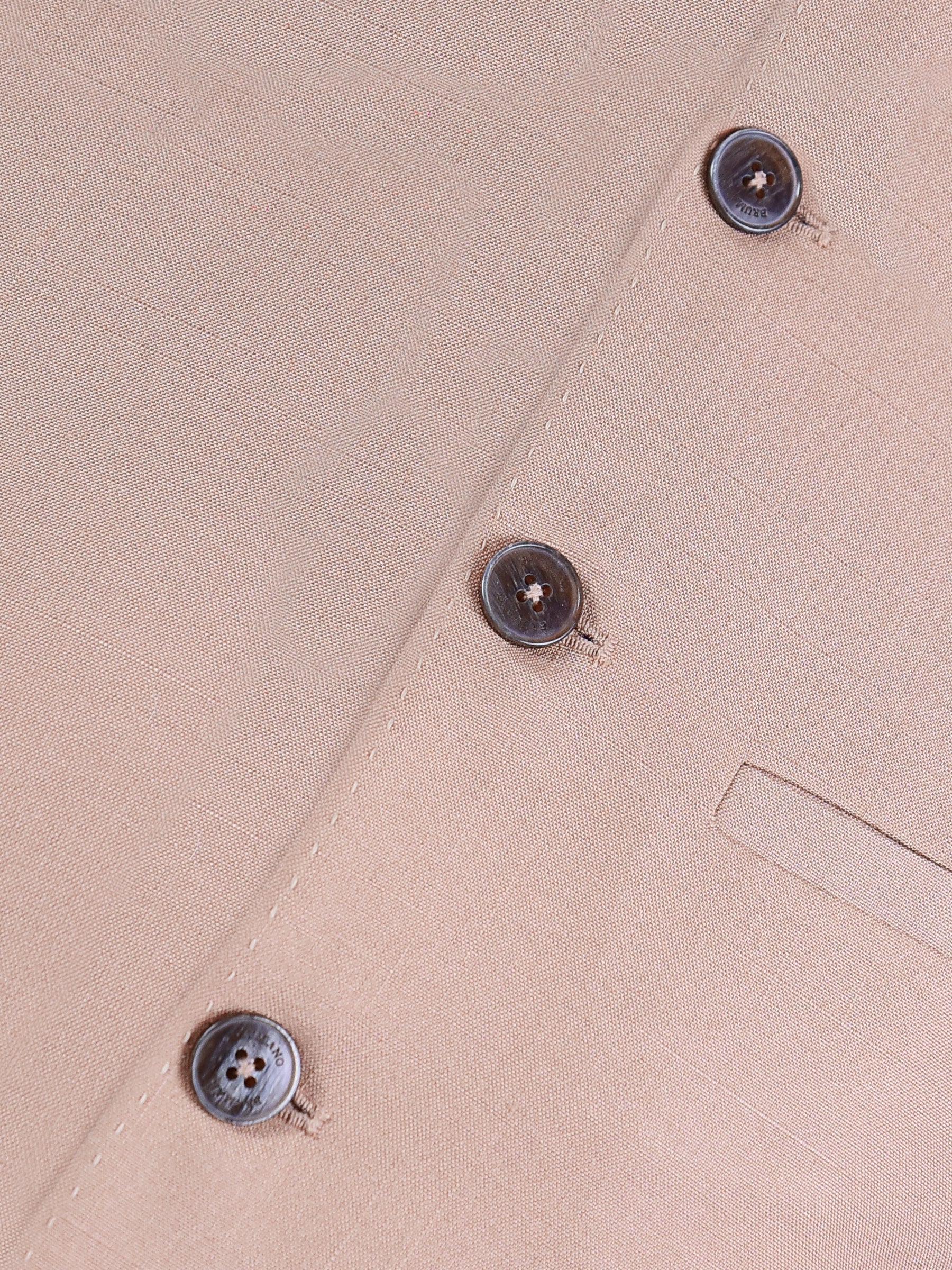 Fawn Brown Formal Textured Waistcoat