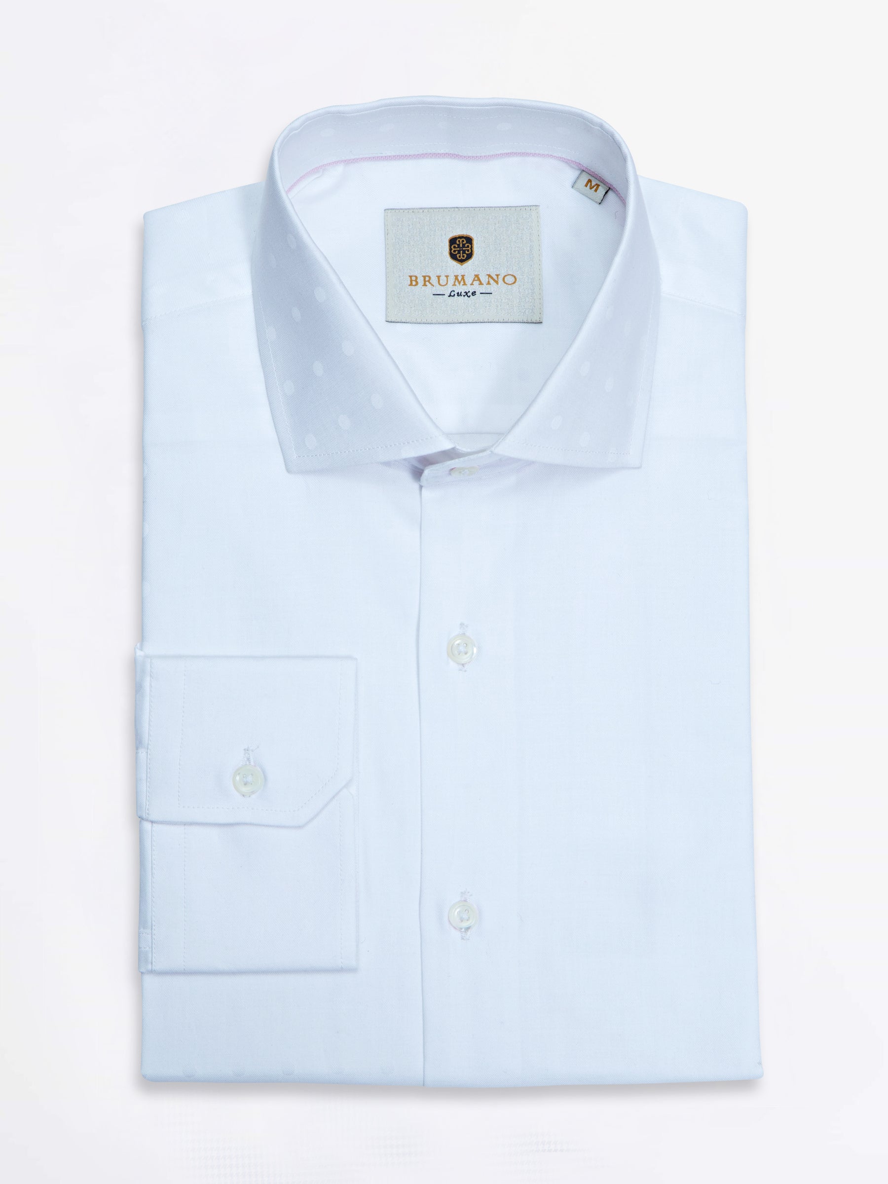 White Polka Dot Formal Shirt