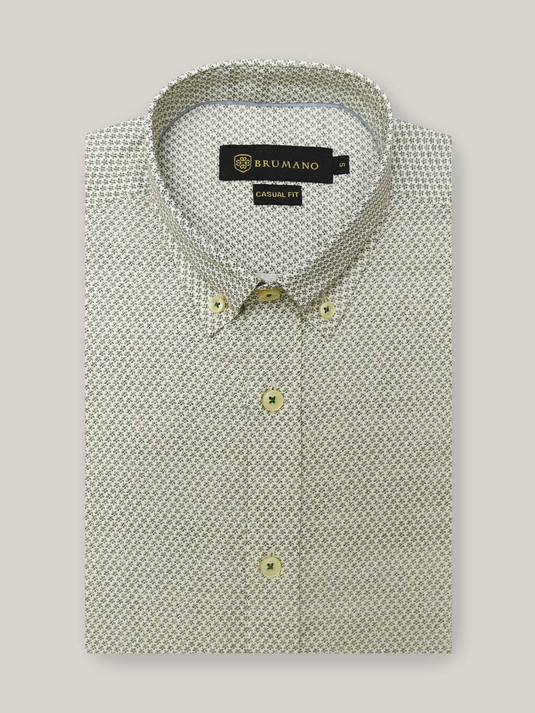 Olive Floral Printed Shirt