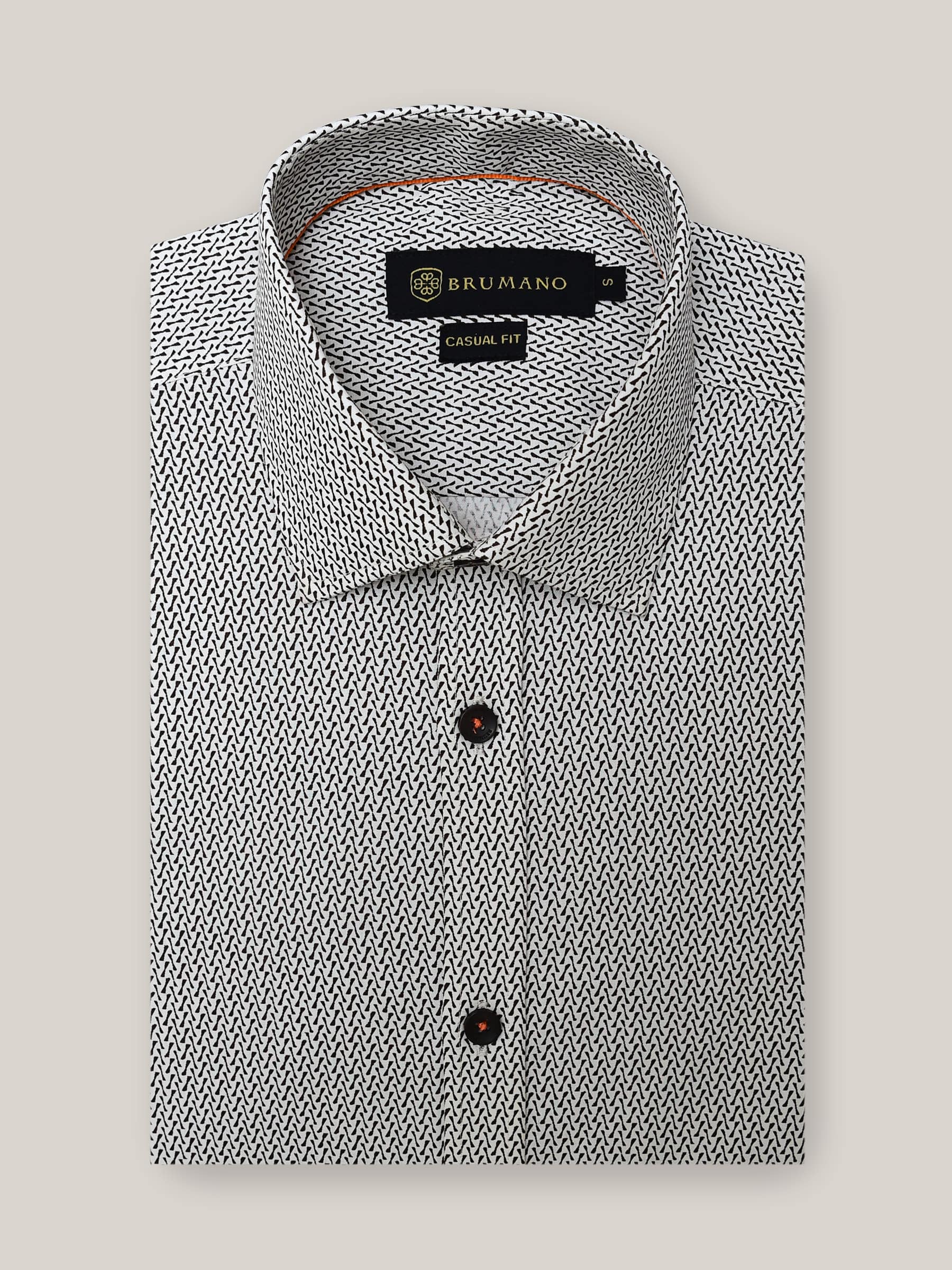 White & Black Printed Shirt