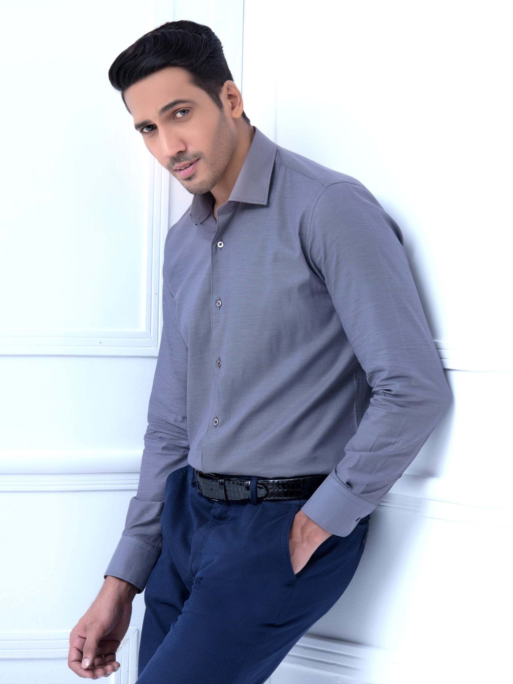 Classic Grey Structured Shirt