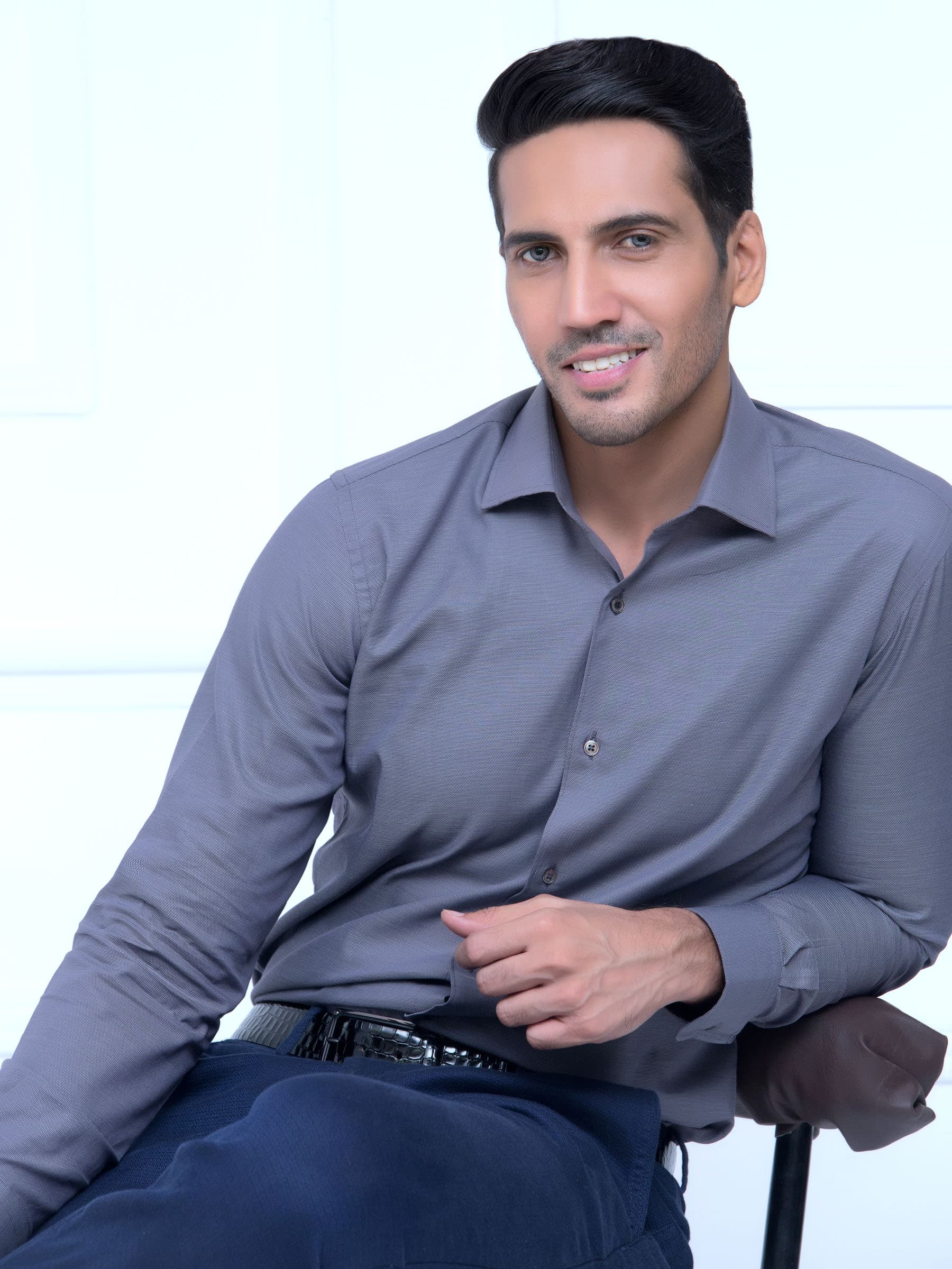 Classic Grey Structured Shirt