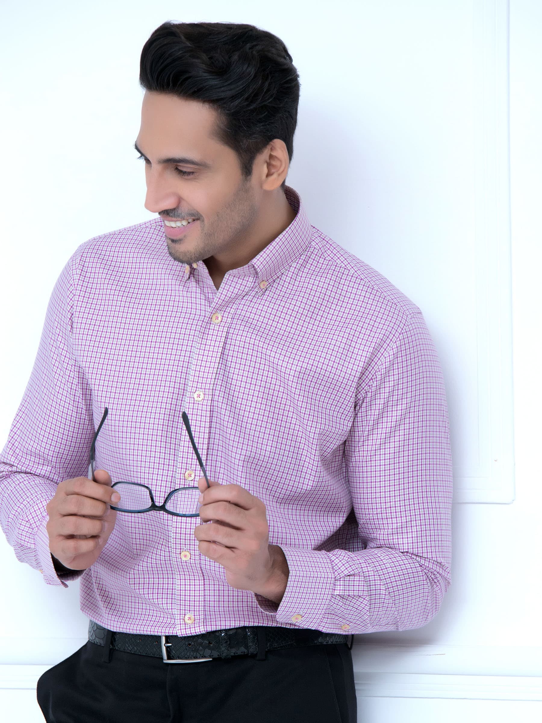 Pink Gingham Check Shirt