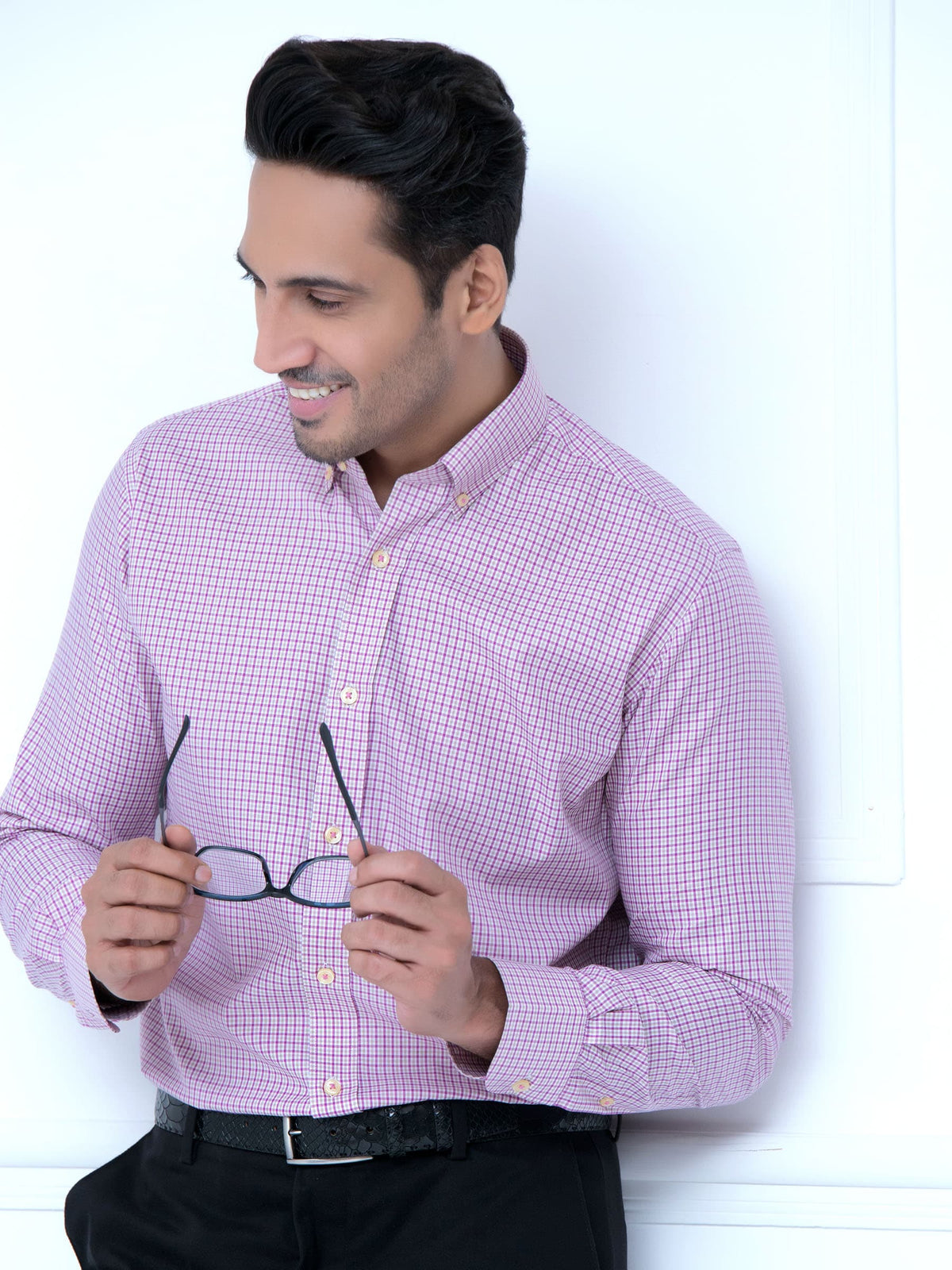Pink Gingham Check Shirt