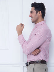 Red Linen Gingham Shirt