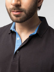 Slim-Fit Black Pima Polo Shirt