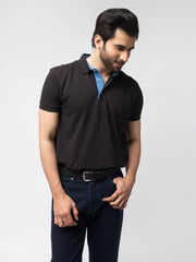 Slim-Fit Black Pima Polo Shirt