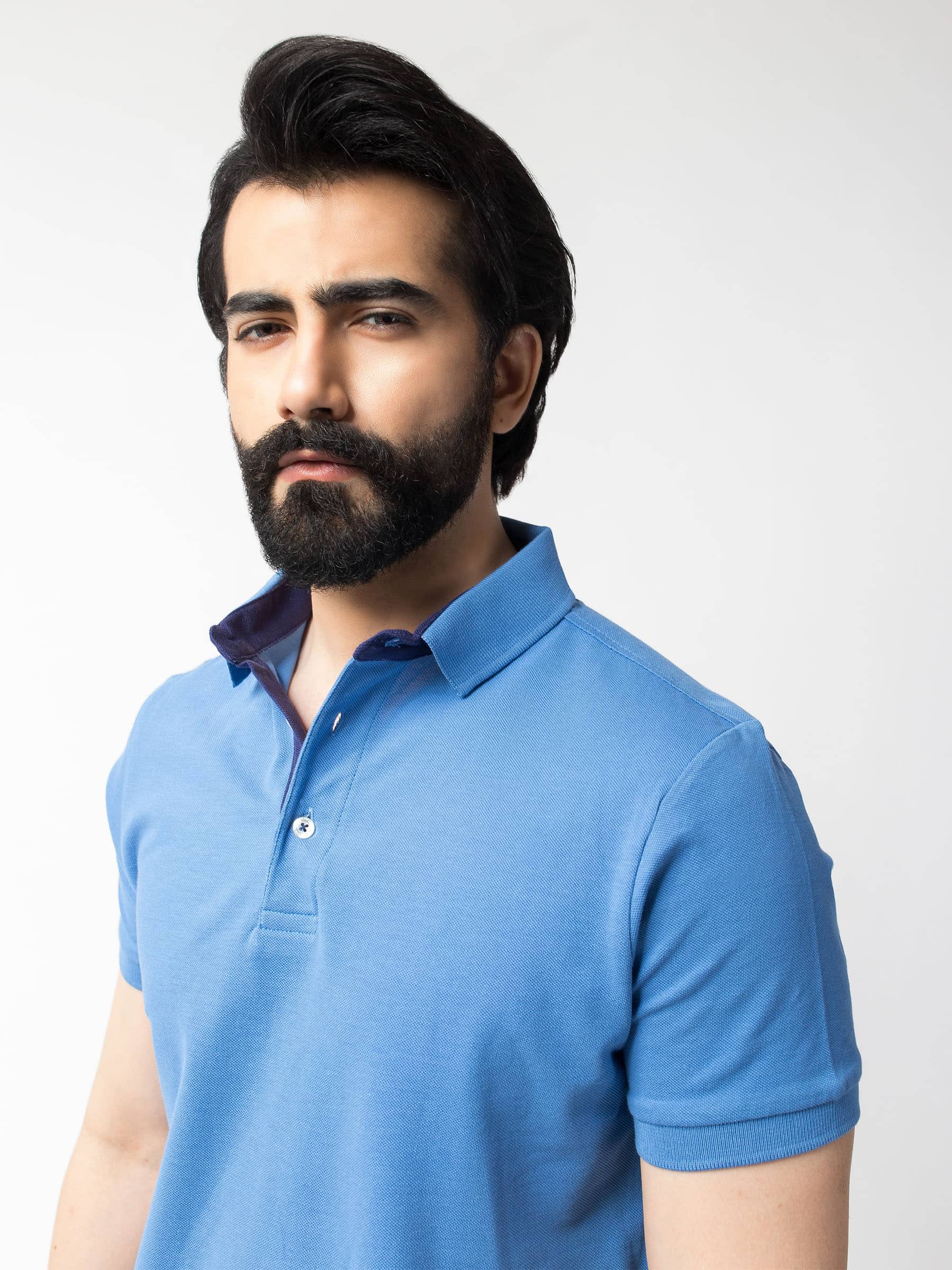 Slim-Fit Blue Pima Polo Shirt