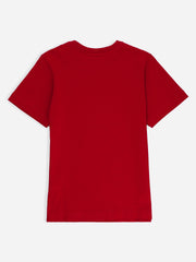 Red Graphic Printed 'ABCD' Casual Tee