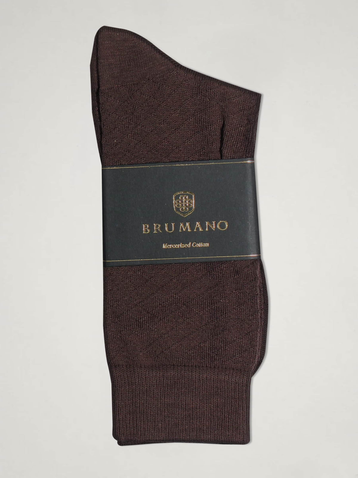 Brown Mercerized Patterned Socks