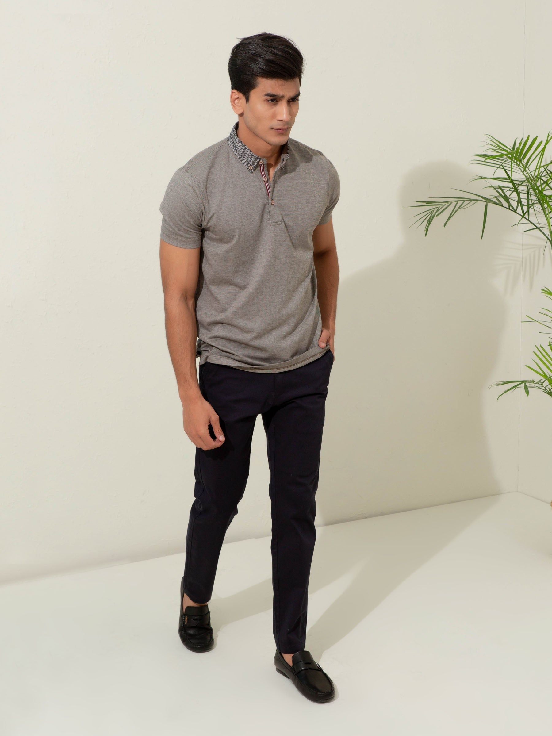 Brown Pique Silk Blended Mercerized Polo