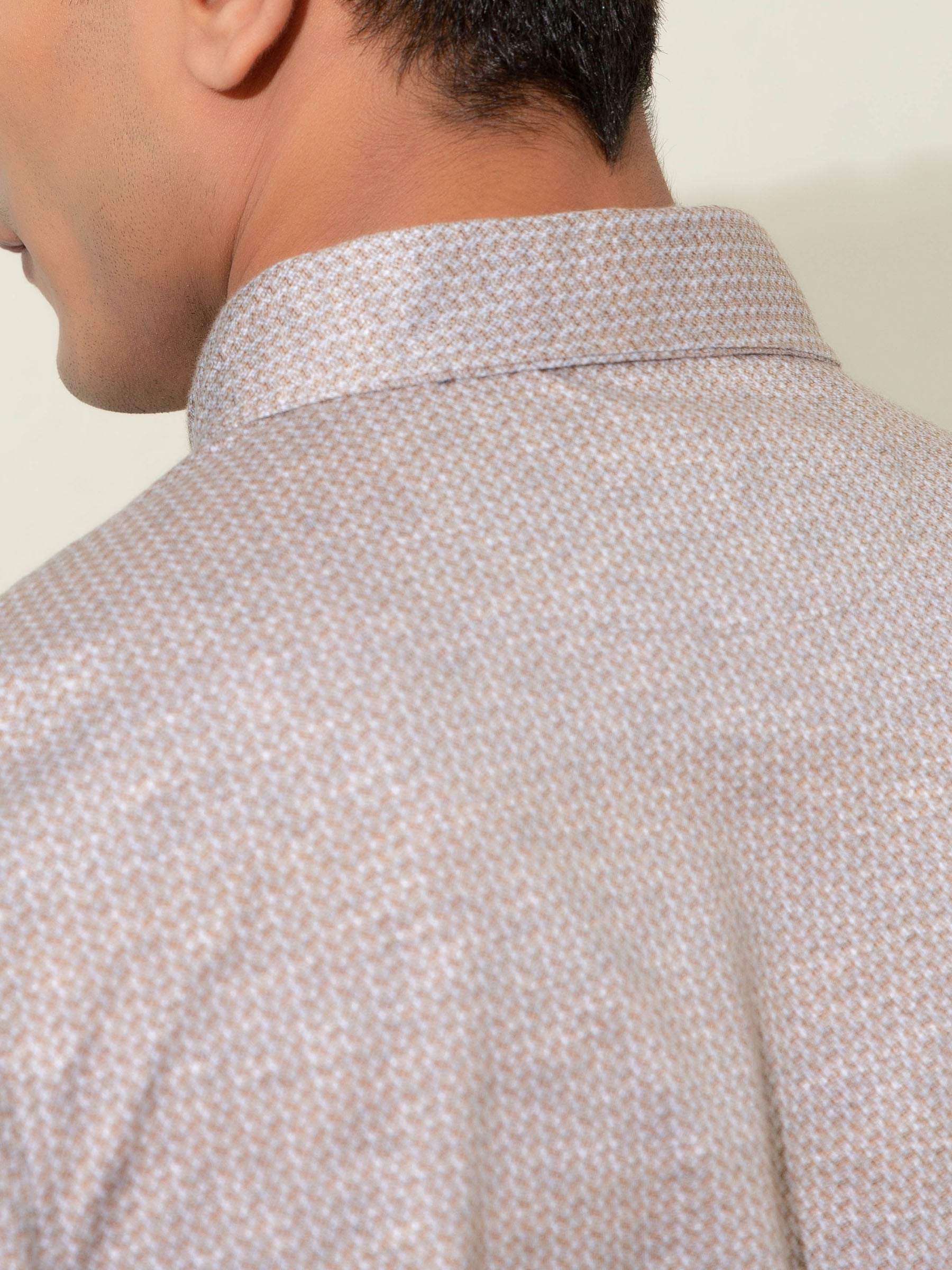 Brown Printed Mercerized Polo
