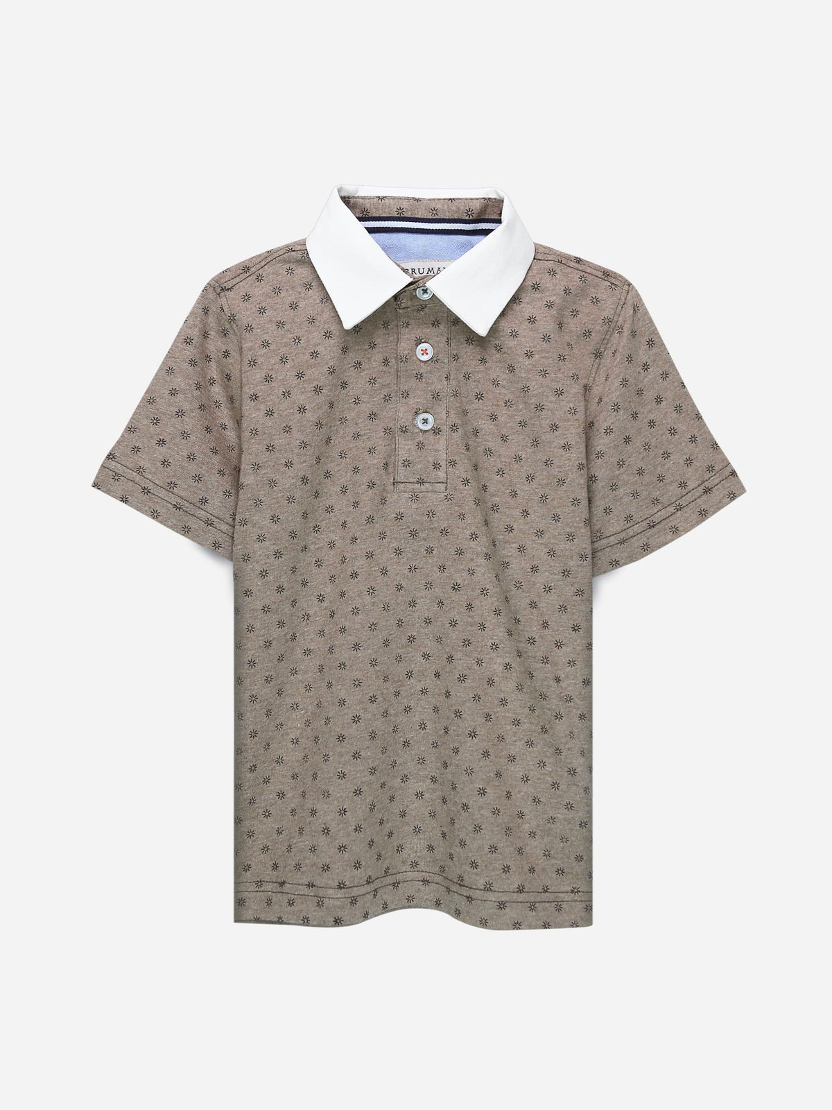 Brown Printed Polo Shirt